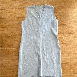 Calvin Klein Light Gray Deep v-neck heavy cotton midi tank dress XL